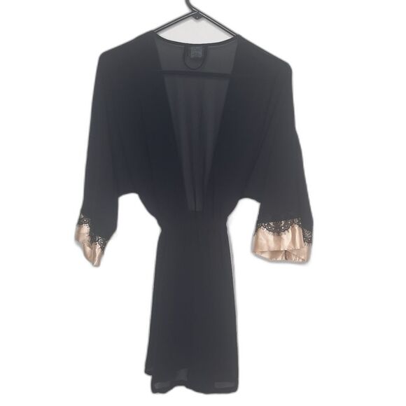 Seductive Wear by Cinema Etoile Black Gold Robe Size Small - Picture 2 of 6